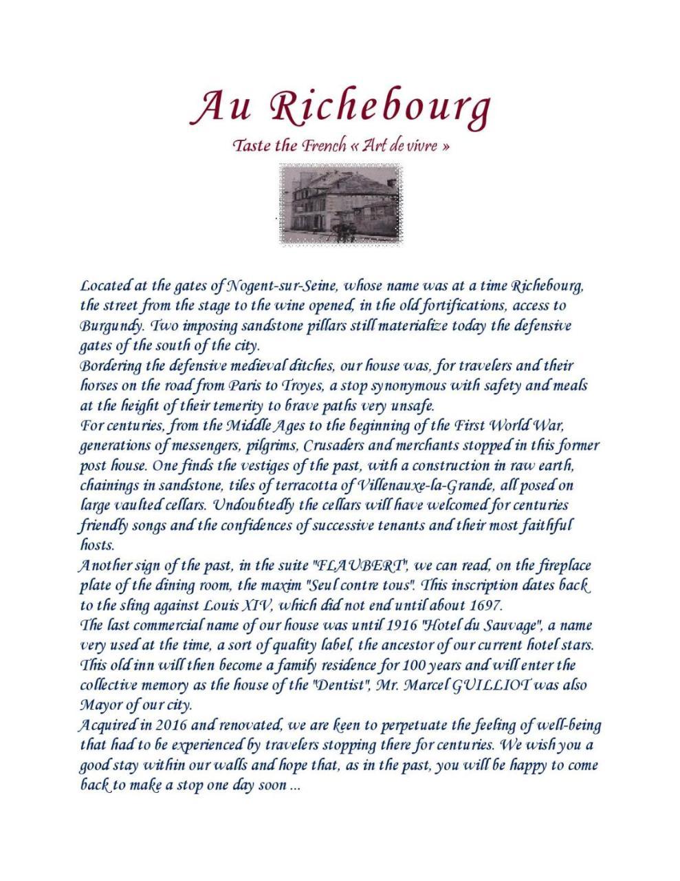 Au Richebourg Nogent Bed & Breakfast Exterior foto
